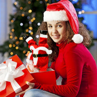 Elektrische Kerstman, gouden draadbril, schuddende buik, Kerstman, zingen, dansen, Kerstmis, Kerstman, speelgoed, Kerstmis, elektrische poppen voor kinderen