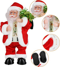 Père Noël twerk, secouant les hanches marchant en cercle Père Noël chantant dansant Jouets de Père Noël de Noël Poupées électriques de Noël pour enfants