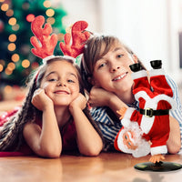 Elektrische Kerstman, gouden draadbril, schuddende buik, Kerstman, zingen, dansen, Kerstmis, Kerstman, speelgoed, Kerstmis, elektrische poppen voor kinderen