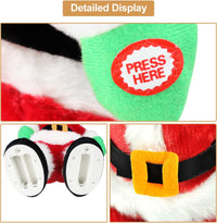 Elektrische Kerstman, gouden draadbril, schuddende buik, Kerstman, zingen, dansen, Kerstmis, Kerstman, speelgoed, Kerstmis, elektrische poppen voor kinderen