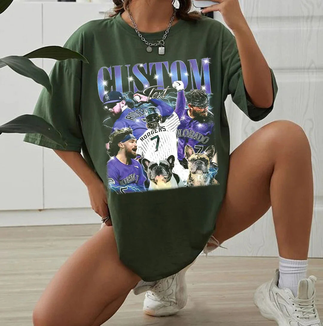 Individuelles 90er-Jahre-Vintage-Shirt, individuelles Foto-Rap-T-Shirt
