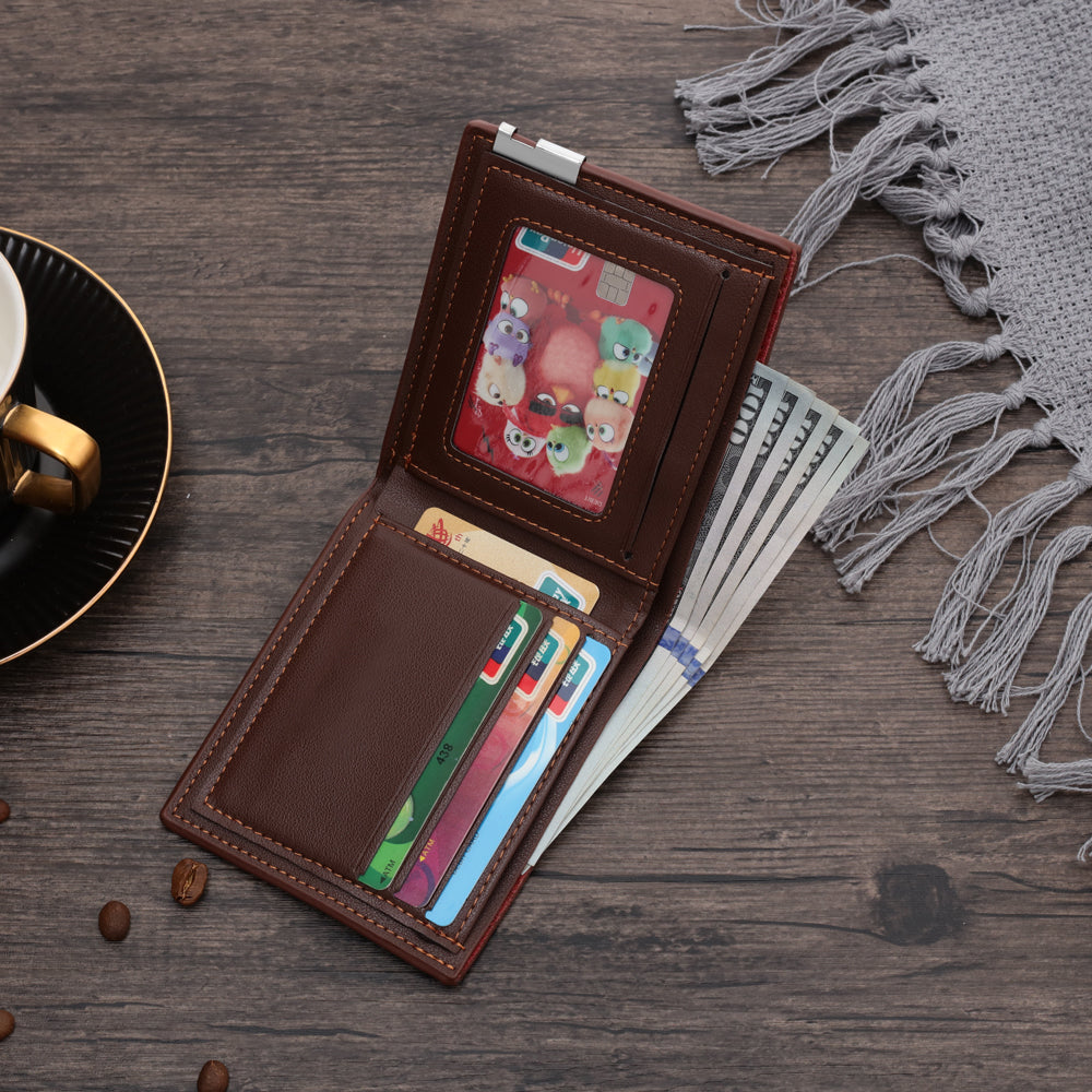 Portefeuille photo personnalisé en cuir pour homme, cadeau pour la fête des pères, avec emplacement pour carte, nom et lettres gravés, cadeau pour lui