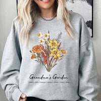 Sweat à capuche/col rond personnalisé avec bouquet de fleurs de naissance