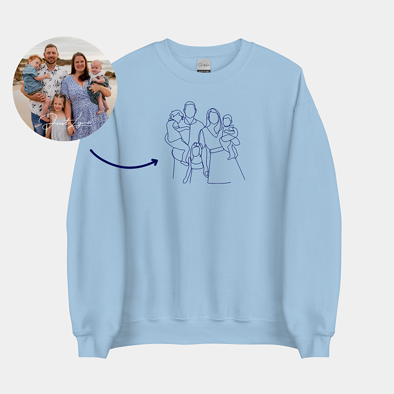 Op maat geborduurd sweatshirt, huisdierportret, geborduurd sweatshirt, hoodie