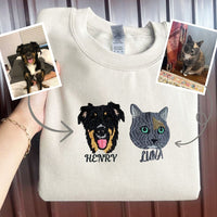 Op maat geborduurde hoodie met huisdierfoto, gepersonaliseerd met de foto van uw huisdier.