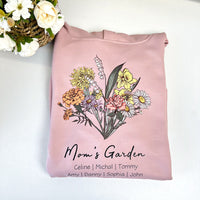 Sweat à capuche/col rond personnalisé avec bouquet de fleurs de naissance