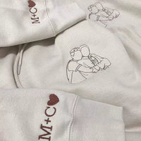 Gepersonaliseerde sweatshirt met geborduurde omtrekfoto