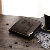 Portefeuille photo personnalisé en cuir pour homme, cadeau pour la fête des pères, avec emplacement pour carte, nom et lettres gravés, cadeau pour lui