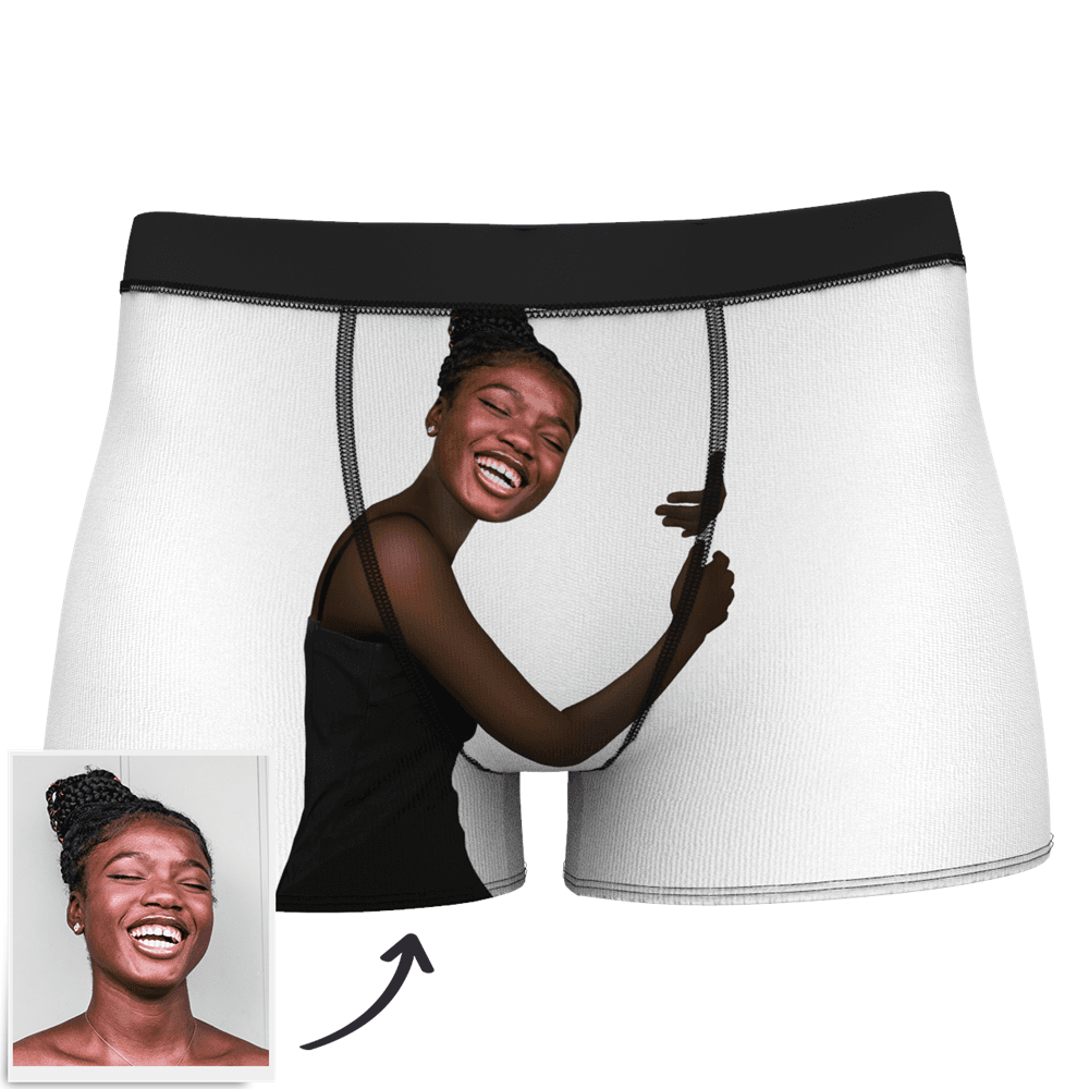Aangepaste Face on Body Boxershorts voor Heren – Donkere Huid