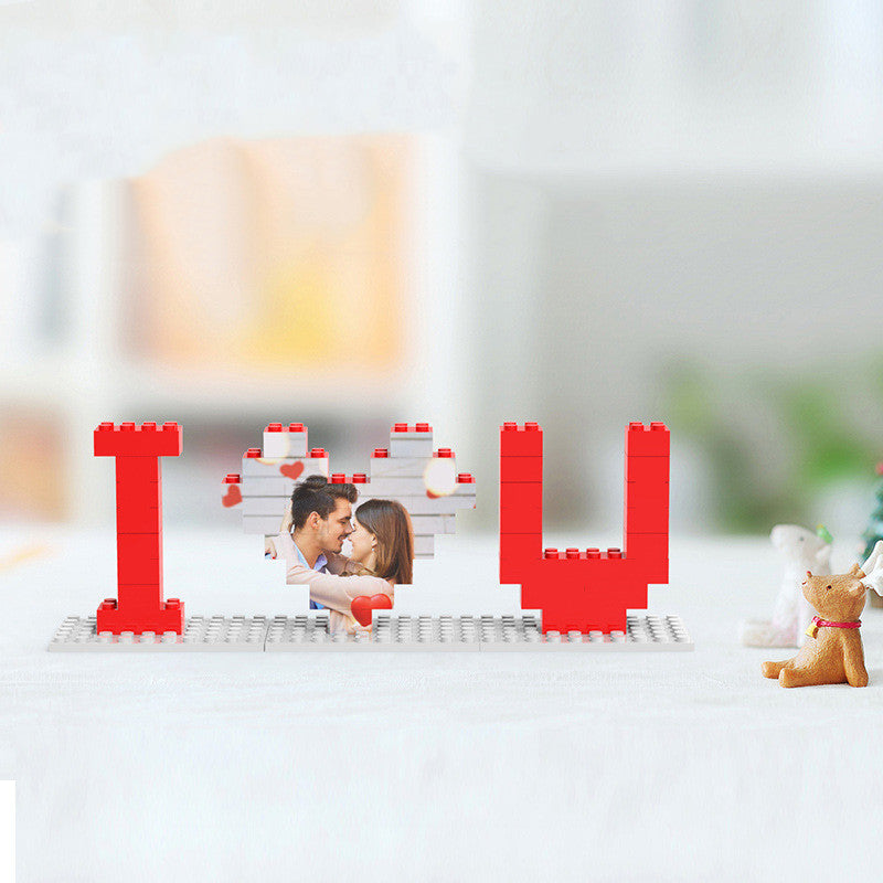 Puzzles personnalisés en briques « Je t'aime » pour les amoureux