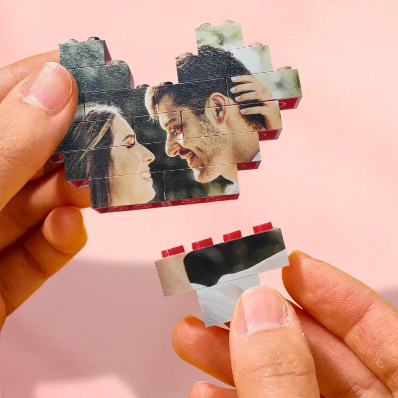 Puzzles personnalisés en briques « Je t'aime » pour les amoureux