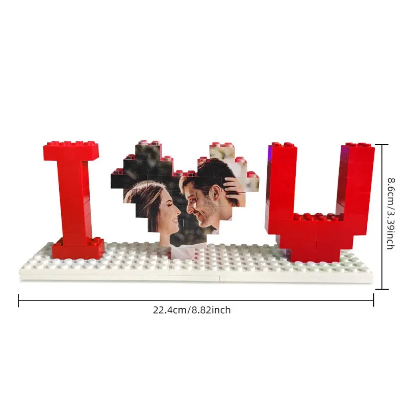 Puzzles personnalisés en briques « Je t'aime » pour les amoureux