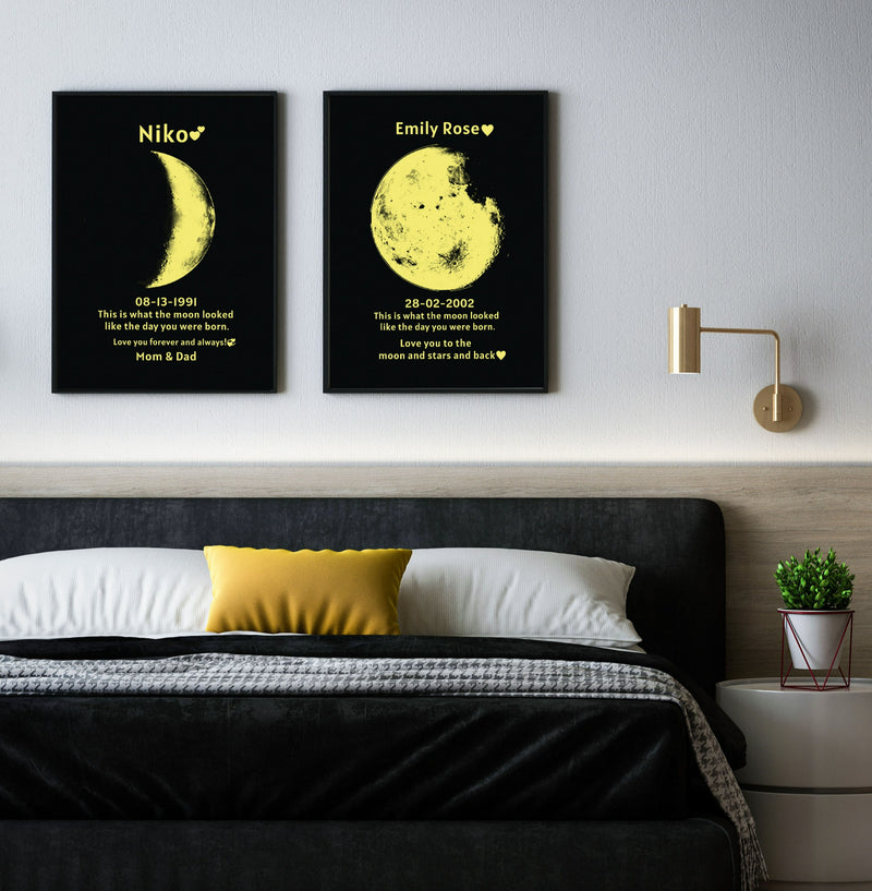 Individuele maanfase met individuele tekst – souvenir cadeau