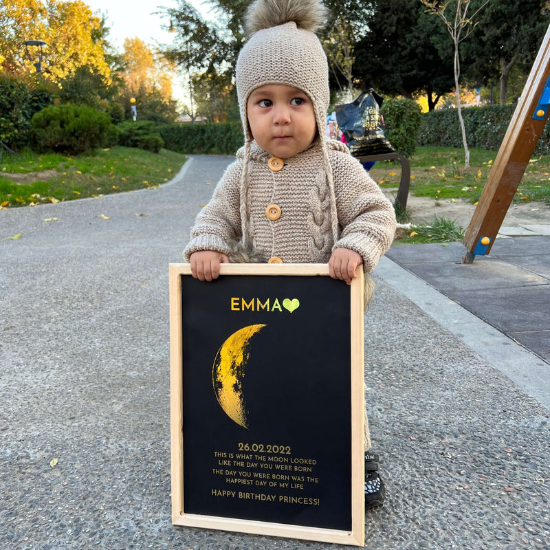 Cadre photo personnalisé pour couple / VRAIE PHASE DE LUNE – comme cadeau souvenir