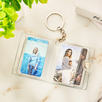 Gepersonaliseerde fotoalbum sleutelhanger, gepersonaliseerde plastic foto sleutelhanger, romantisch cadeau voor haar