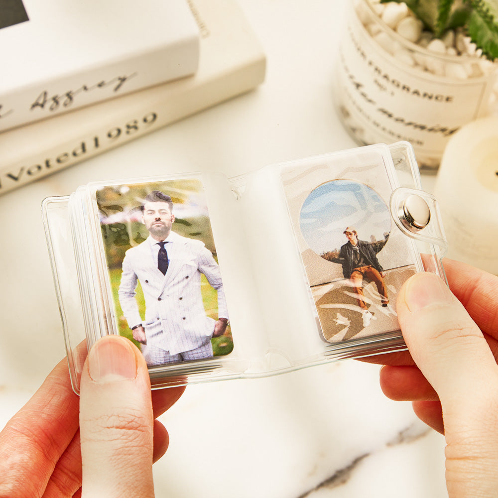 Gepersonaliseerde fotoalbum sleutelhanger, gepersonaliseerde plastic foto sleutelhanger, romantisch cadeau voor haar