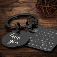 Gepersonaliseerde kalender sleutelhanger, datum sleutelhanger, jubileumcadeaus