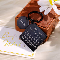 Gepersonaliseerde kalender sleutelhanger, datum sleutelhanger, jubileumcadeaus