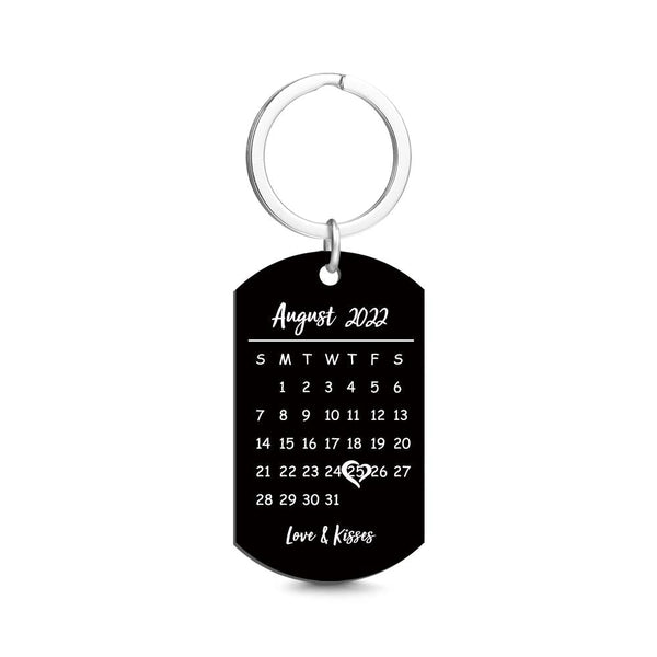Gepersonaliseerde sleutelhanger, fotokalender, sleutelhanger, sleutelhanger, cadeau voor koppels