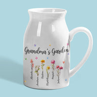 Oma's tuin waar liefde groeit - gepersonaliseerde familiedecoratie, op maat gemaakte bloemenvaas