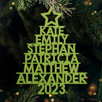 Familiekerstboom - Gepersonaliseerd familieornament - Op maat gemaakt hout - Kerstcadeau voor familieleden