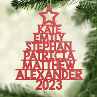 Familiekerstboom - Gepersonaliseerd familieornament - Op maat gemaakt hout - Kerstcadeau voor familieleden