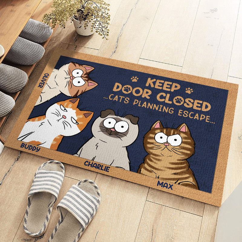 Laat de kat niet naar buiten, wat hij je ook vertelt - Kat, Gepersonaliseerd, Aangepaste woondecoratie, Decoratieve mat - Housewarming cadeau, Cadeau voor huisdiereigenaren, Huisdierliefhebbers