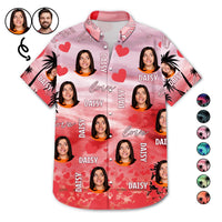Gepersonaliseerde foto met grappige liefde – cadeau voor echtgenoot of vriend – gepersonaliseerd Hawaiiaans shirt