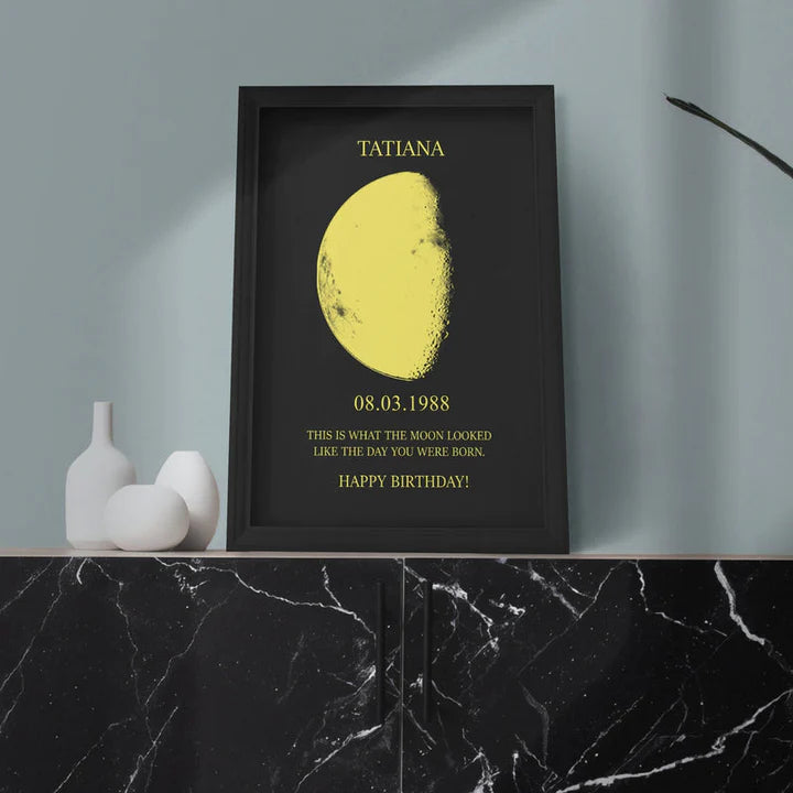 Individuele maanfase met individuele tekst – souvenir cadeau