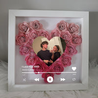 Gepersonaliseerde hartvormige schaduwdoos met foto