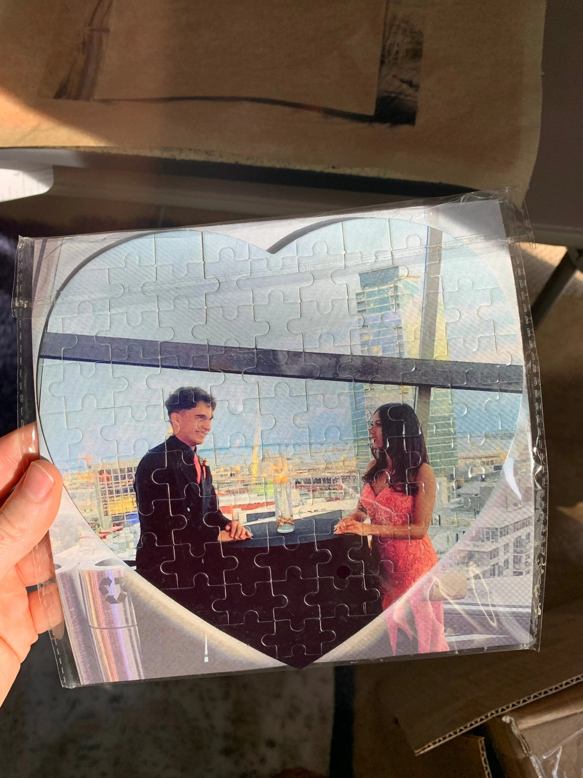 Puzzle en forme de cœur personnalisé – Deux tailles