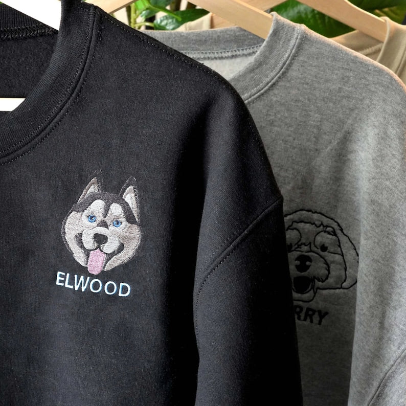 Op maat geborduurd huisdier t-shirt, hoodie, sweatshirt geborduurd, gepersonaliseerd