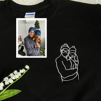 Gepersonaliseerde sweatshirt met geborduurde omtrekfoto