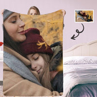 Couverture en micro polaire ultra douce avec photo personnalisée de la mère et de la fille