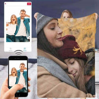 Couverture en micro polaire ultra douce avec photo personnalisée de la mère et de la fille