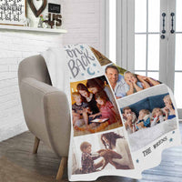 Couverture photo en micro polaire chaude et ultra douce avec photo et texte personnalisés