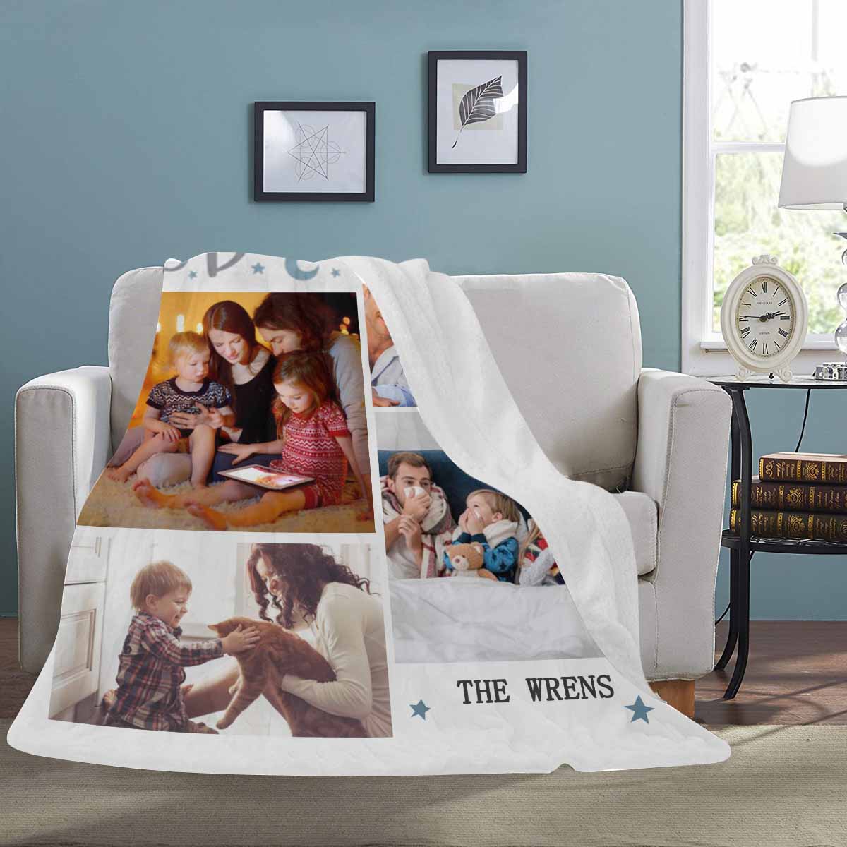 Couverture photo en micro polaire chaude et ultra douce avec photo et texte personnalisés