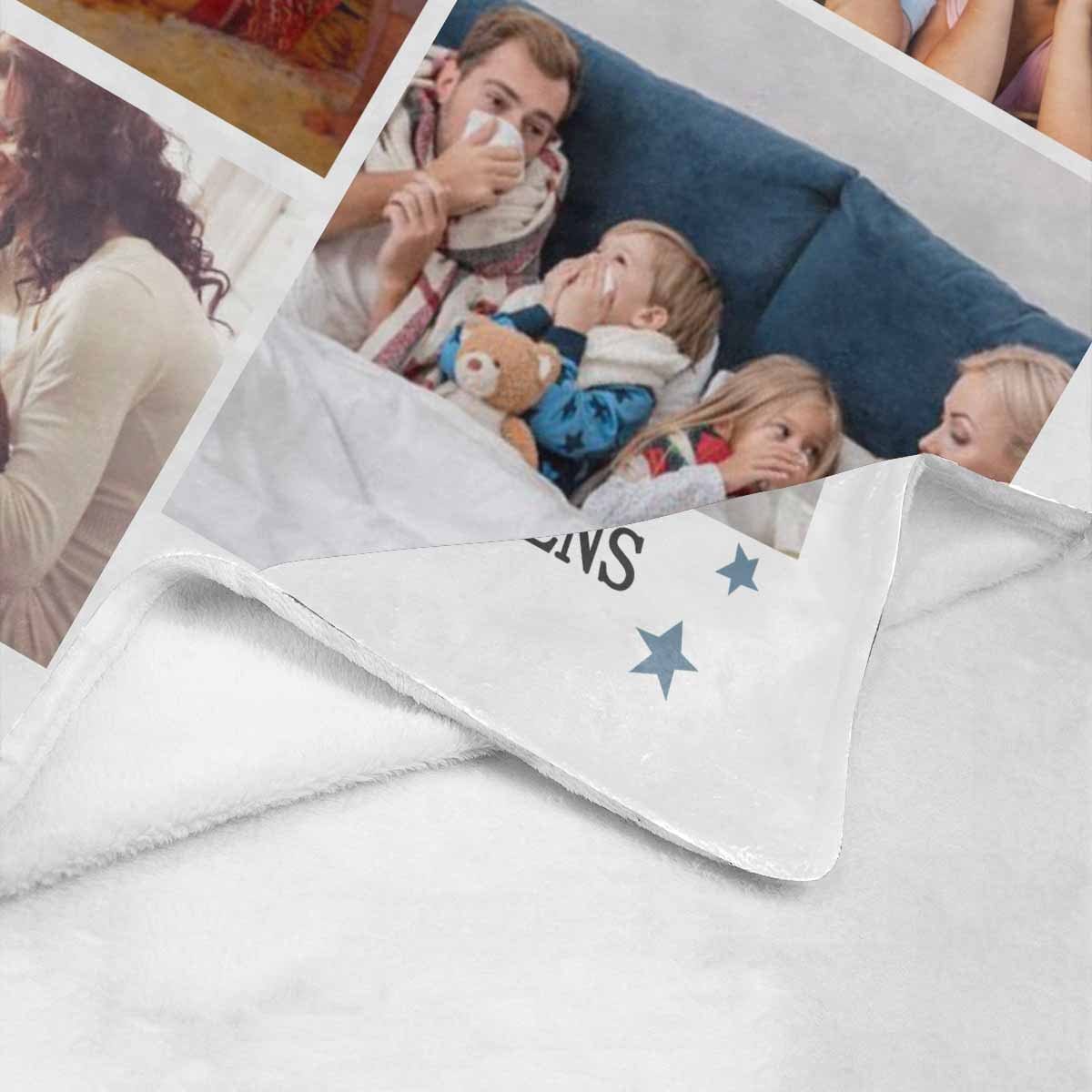 Couverture photo en micro polaire chaude et ultra douce avec photo et texte personnalisés