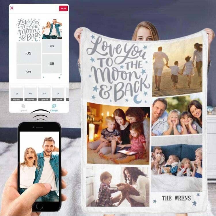 Couverture photo en micro polaire chaude et ultra douce avec photo et texte personnalisés