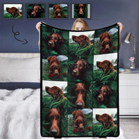 Personalisierte Decke mit Hundeportrait, individuelle Foto Decke , individuelles Fotopuzzle, ultraweiche Micro-Fleece-Decke