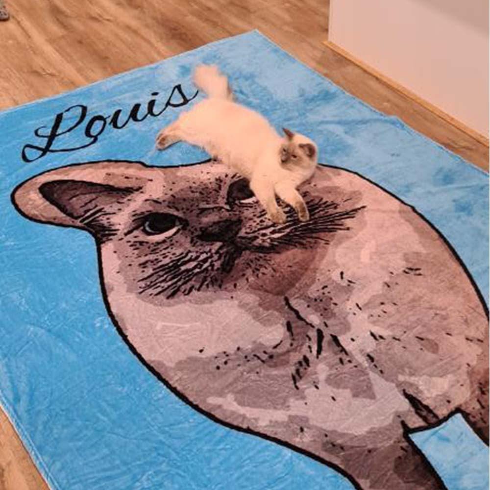 Personalisierte Foto Decke mit Hundeportrait, individuelle Decke mit Foto und Namen