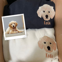 Op maat geborduurde hoodie met huisdierfoto, gepersonaliseerd met de foto van uw huisdier.
