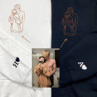 Gepersonaliseerde sweatshirt met geborduurde omtrekfoto