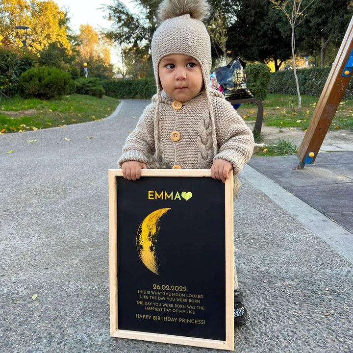 Individuele maanfase met individuele tekst – souvenir cadeau