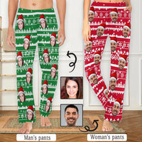Pyjama personnalisé avec chapeau rouge et flocon de neige pour homme et femme