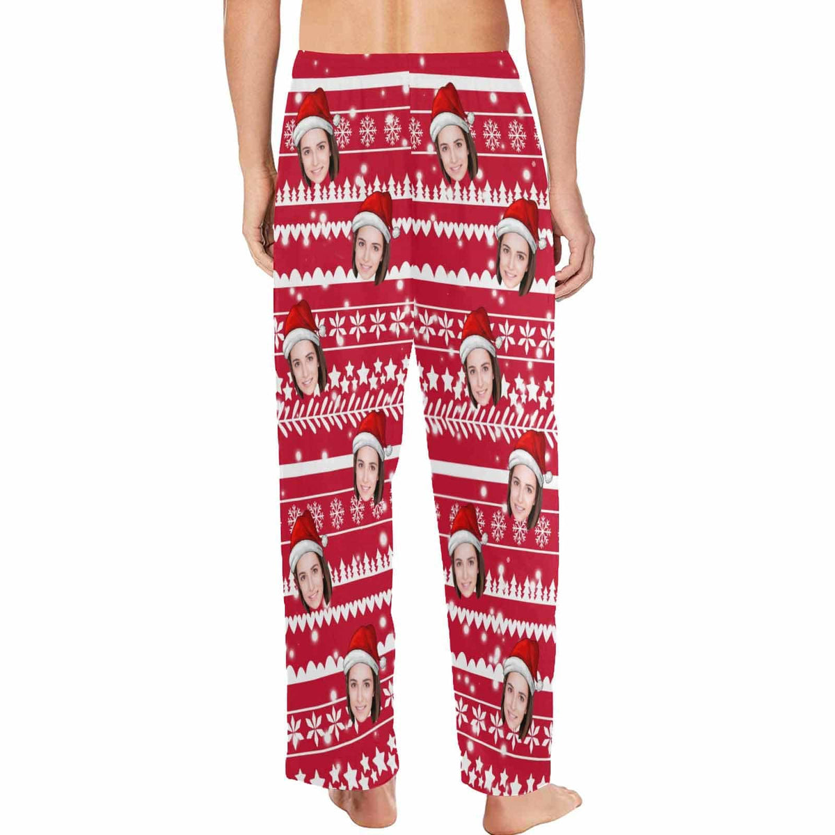 Pyjama personnalisé avec chapeau rouge et flocon de neige pour homme et femme