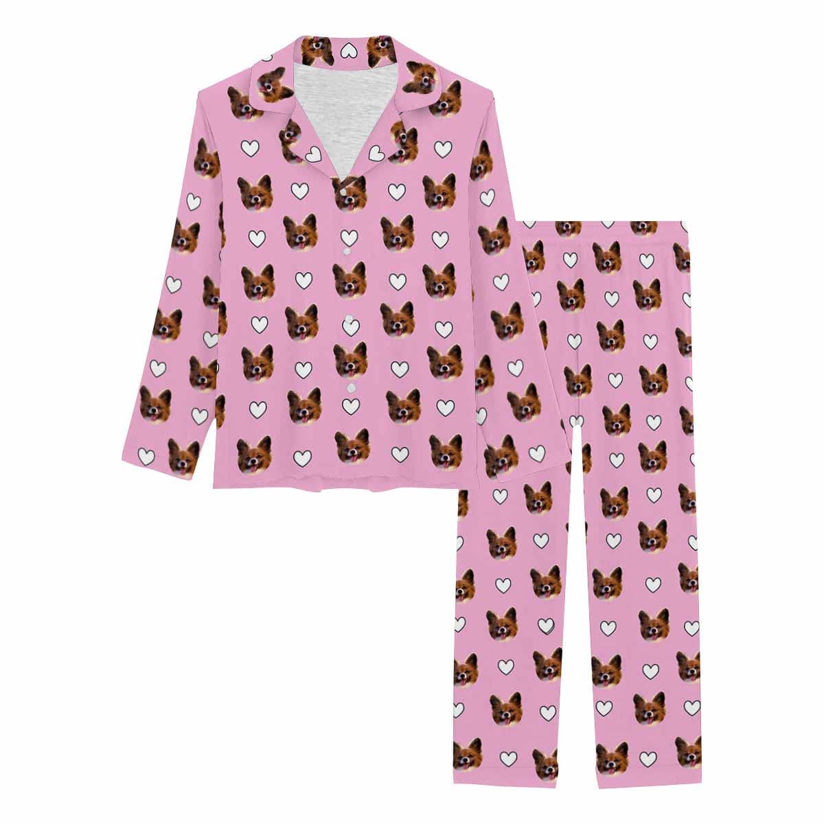 Ensembles de pyjama personnalisés avec visage d'animal sur vêtements de nuit pour femmes