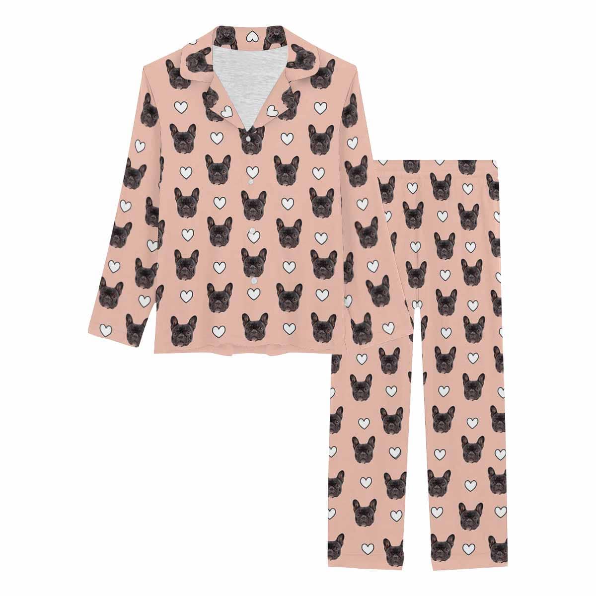 Ensembles de pyjama personnalisés avec visage d'animal sur vêtements de nuit pour femmes