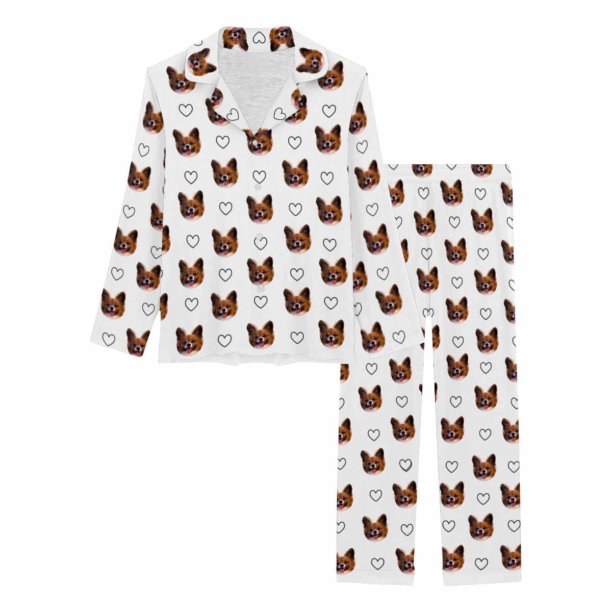 Ensembles de pyjama personnalisés avec visage d'animal sur vêtements de nuit pour femmes