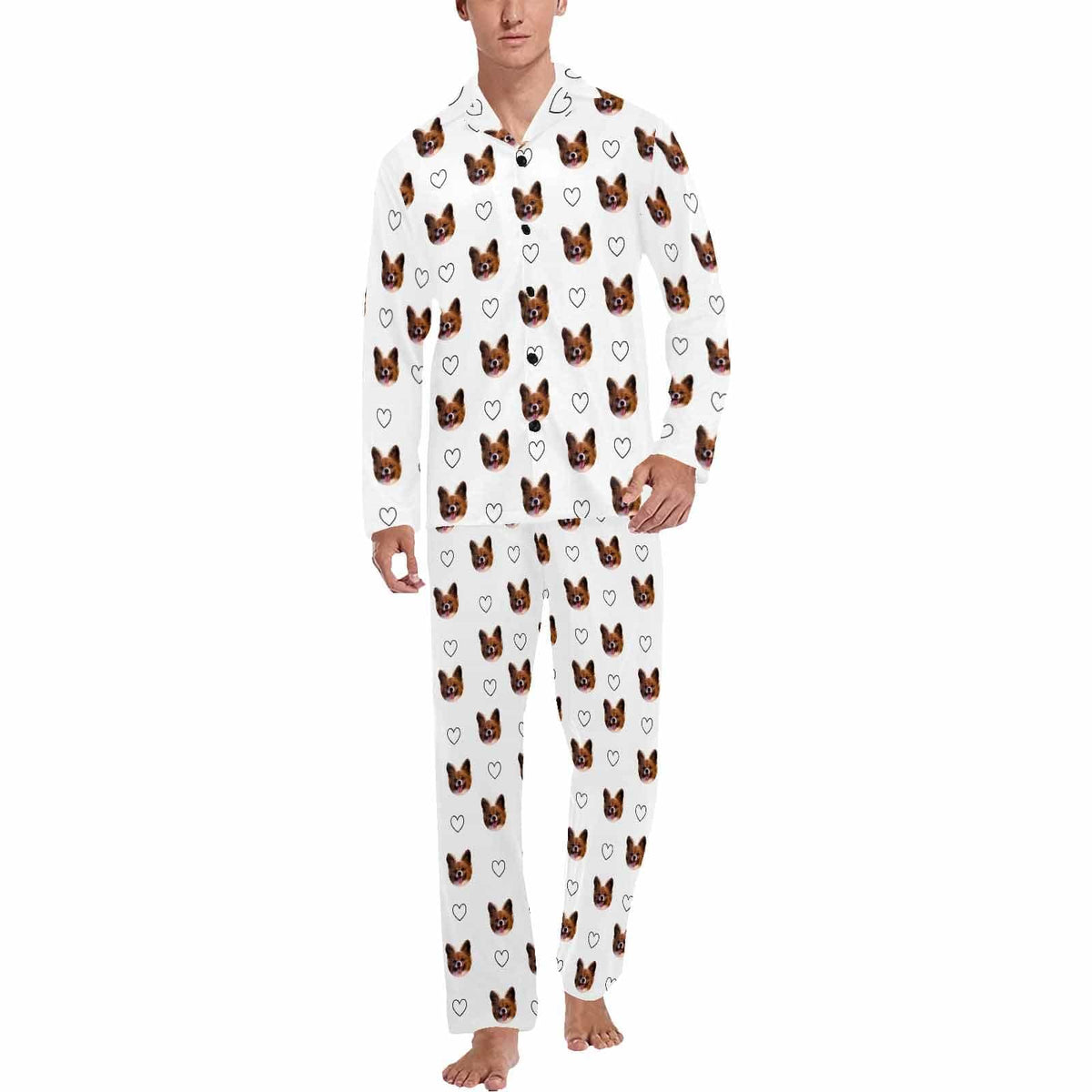Ensembles de pyjama personnalisés avec visage d'animal sur vêtements de nuit pour femmes